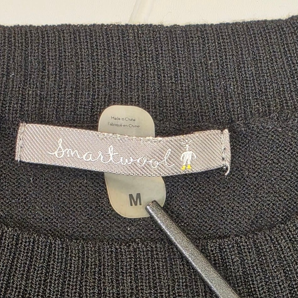 Smartwool Womens M Sweater Black Merino Wool Fair Isle Striped SW010039 - Picture 4 of 10